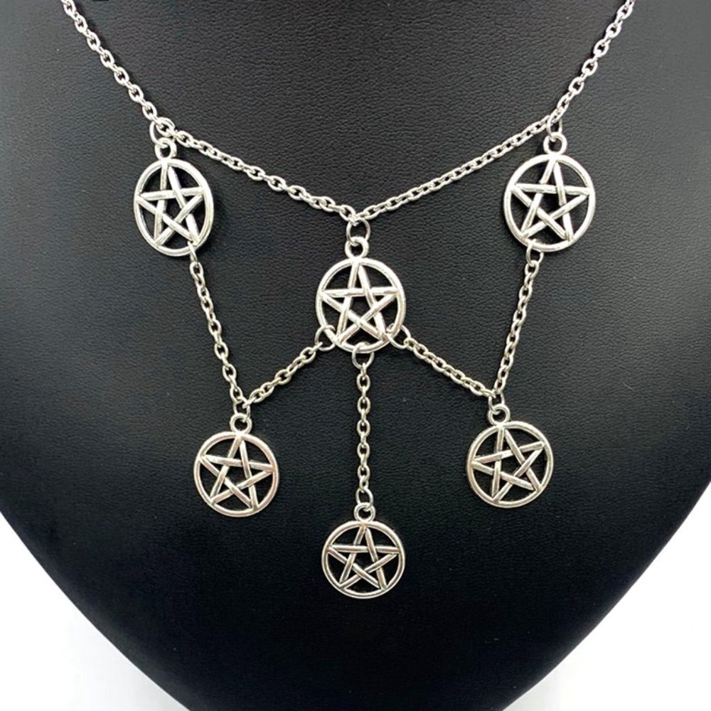 Goth Pentagram Chain Necklace